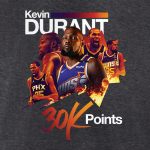 mens phoenix suns kevin durant charcoal 30k career points t-shirt – Genuine NBA Hats & Jerseys for Fans