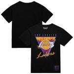 mens los angeles lakers mitchell  ness black worldwide collection tri-logo t-shirt – Genuine NBA Hats & Jerseys for Fans