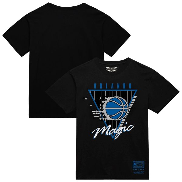 mens orlando magic mitchell  ness black worldwide collection tri-logo t-shirt – Genuine NBA Hats & Jerseys for Fans