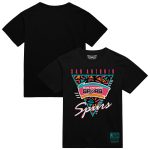 mens san antonio spurs mitchell  ness black worldwide collection tri-logo t-shirt – Genuine NBA Hats & Jerseys for Fans