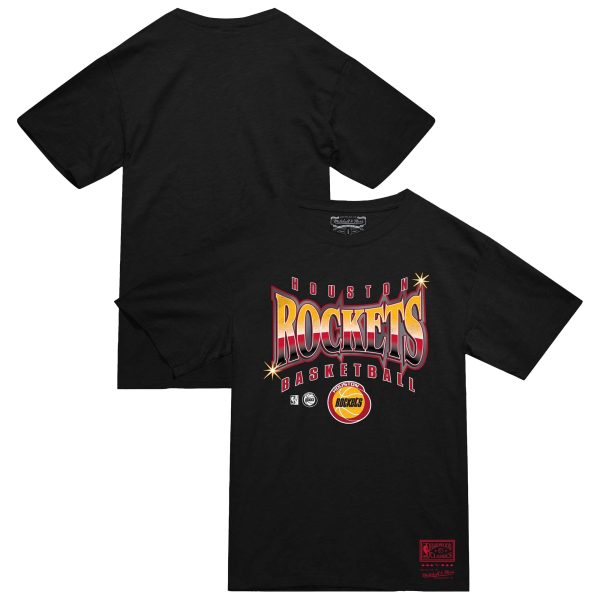 mens houston rockets mitchell  ness black worldwide collection glow up t-shirt – Genuine NBA Hats & Jerseys for Fans