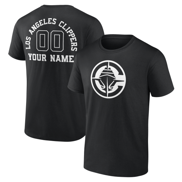 mens la clippers black custom monochrome t-shirt – Genuine NBA Hats & Jerseys for Fans