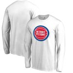 mens detroit pistons white primary logo long sleeve t-shirt – Genuine NBA Hats & Jerseys for Fans