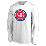 mens detroit pistons white primary logo long sleeve t-shirt – Genuine NBA Hats & Jerseys for Fans