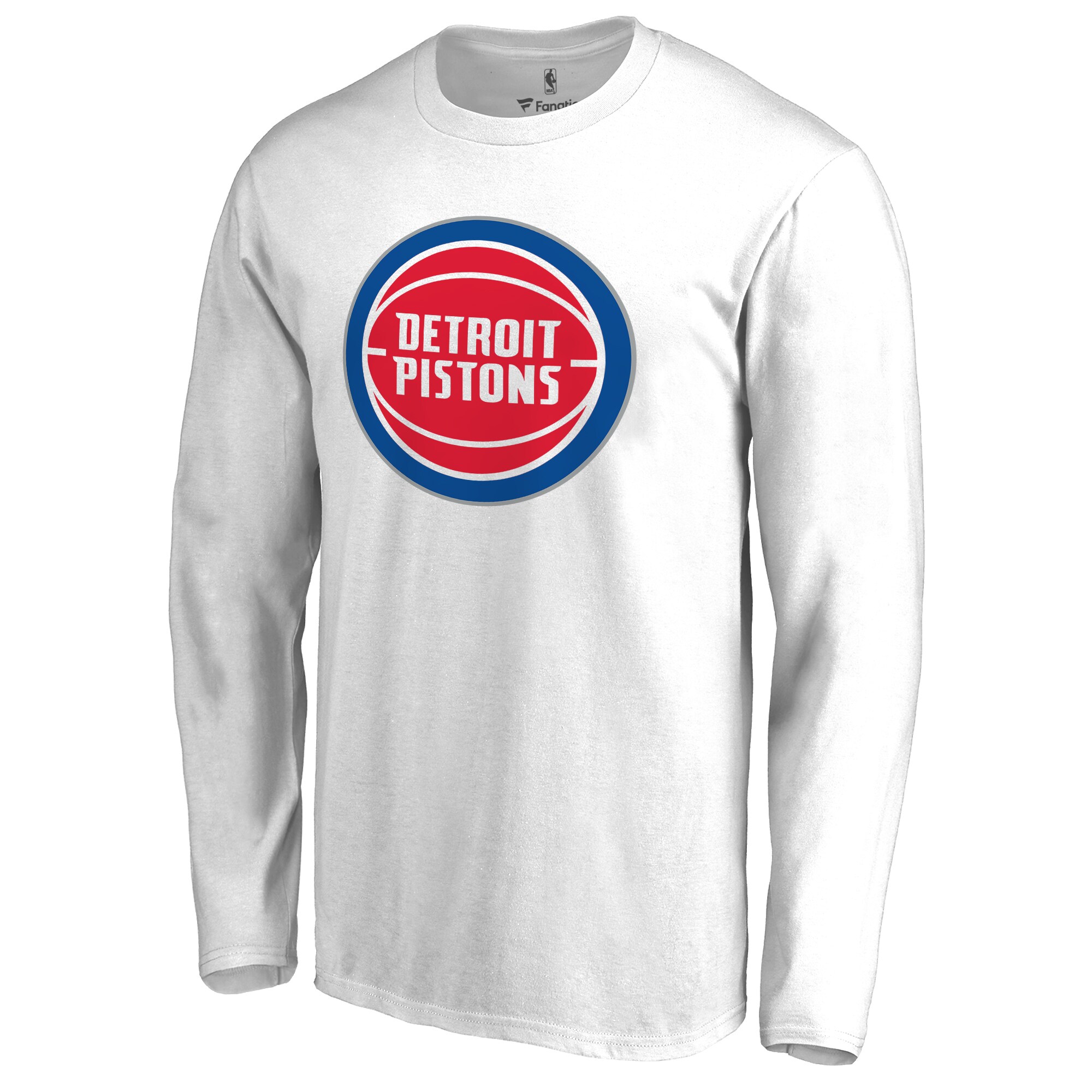 mens detroit pistons white primary logo long sleeve t-shirt – Genuine NBA Hats & Jerseys for Fans