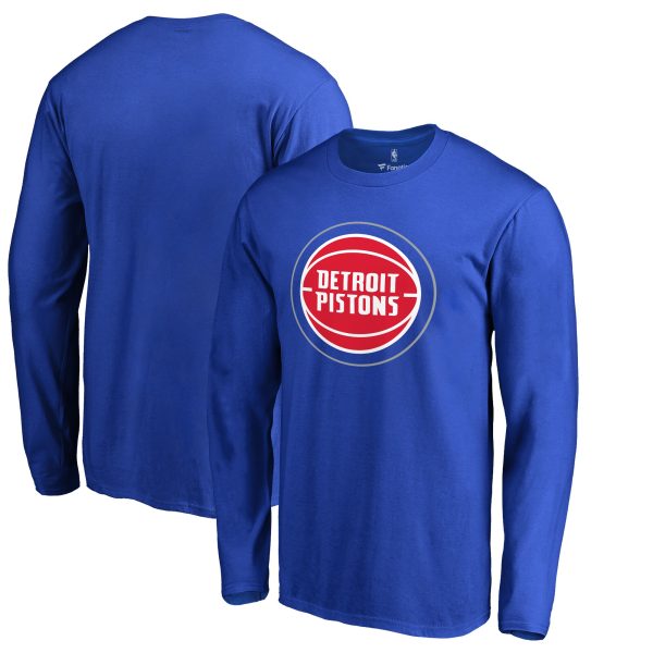 mens detroit pistons royal primary logo 2 long sleeve t-shirt – Genuine NBA Hats & Jerseys for Fans