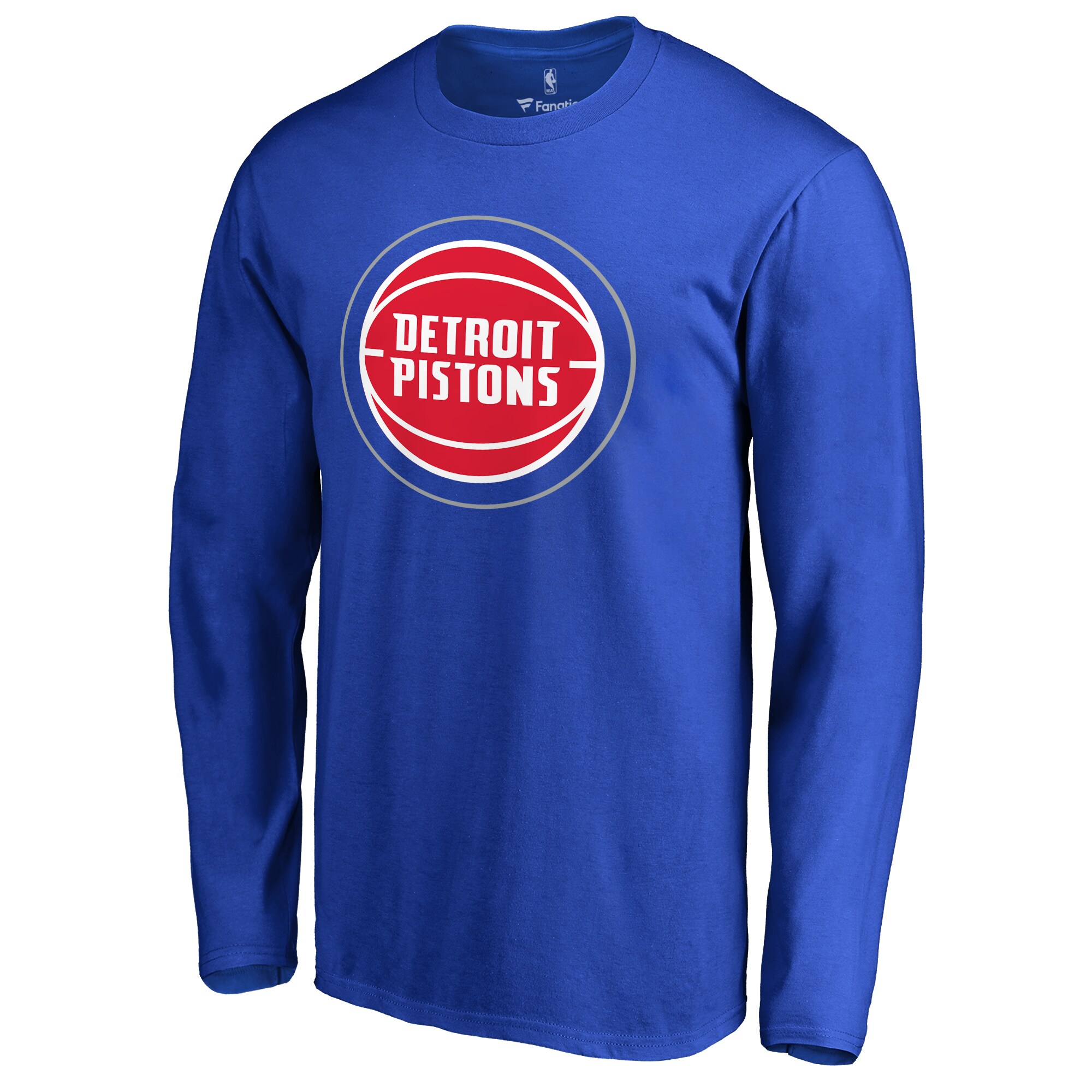 mens detroit pistons royal primary logo 2 long sleeve t-shirt – Genuine NBA Hats & Jerseys for Fans