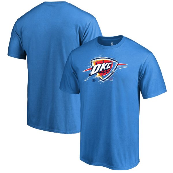 mens oklahoma city thunder blue splatter logo t-shirt – Genuine NBA Hats & Jerseys for Fans