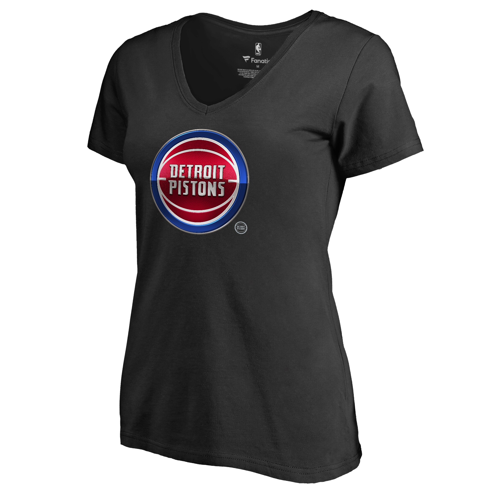 womens detroit pistons black midnight mascot v-neck t-shirt – Genuine NBA Hats & Jerseys for Fans