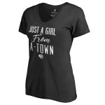 womens atlanta hawks black just a girl v-neck t-shirt – Genuine NBA Hats & Jerseys for Fans