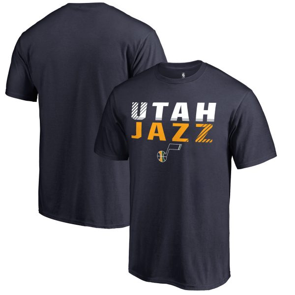 mens utah jazz navy fade out t-shirt – Genuine NBA Hats & Jerseys for Fans