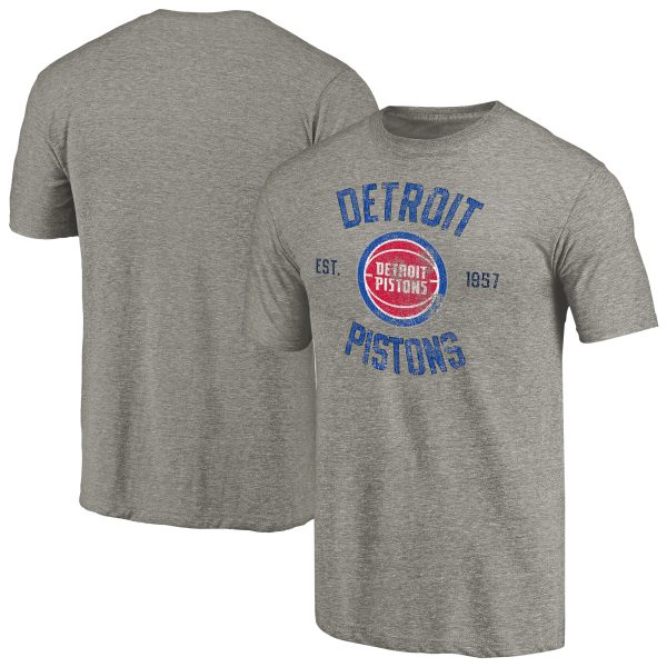 mens detroit pistons gray team heritage tri-blend t-shirt – Genuine NBA Hats & Jerseys for Fans