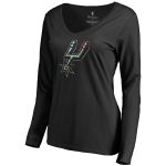 womens san antonio spurs black lovely v-neck long sleeve t-shirt – Genuine NBA Hats & Jerseys for Fans