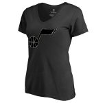womens utah jazz black cloak camo v-neck t-shirt – Genuine NBA Hats & Jerseys for Fans