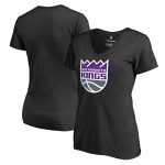 womens sacramento kings black primary logo v-neck t-shirt – Genuine NBA Hats & Jerseys for Fans