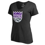 womens sacramento kings black primary logo v-neck t-shirt – Genuine NBA Hats & Jerseys for Fans
