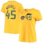 womens utah jazz donovan mitchell nike gold 201920 city edition name  number t-shirt – Genuine NBA Hats & Jerseys for Fans