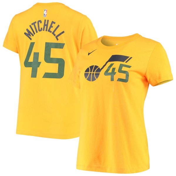 womens utah jazz donovan mitchell nike gold 201920 city edition name  number t-shirt – Genuine NBA Hats & Jerseys for Fans