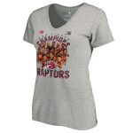 womens toronto raptors fanatics heather charcoal 2019 nba finals champions caricature roster v-neck t-shirt – Genuine NBA Hats & Jerseys for Fans