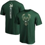 mens milwaukee bucks giannis antetokounmpo hunter green team playmaker name  number t-shirt – Genuine NBA Hats & Jerseys for Fans