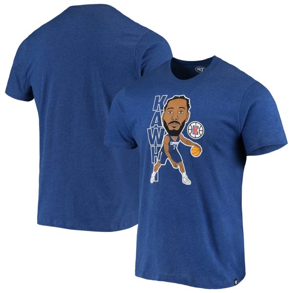 mens la clippers kawhi leonard 47 heathered royal bobblehead t-shirt – Genuine NBA Hats & Jerseys for Fans