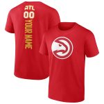 mens atlanta hawks red playmaker personalized name  number t-shirt – Genuine NBA Hats & Jerseys for Fans