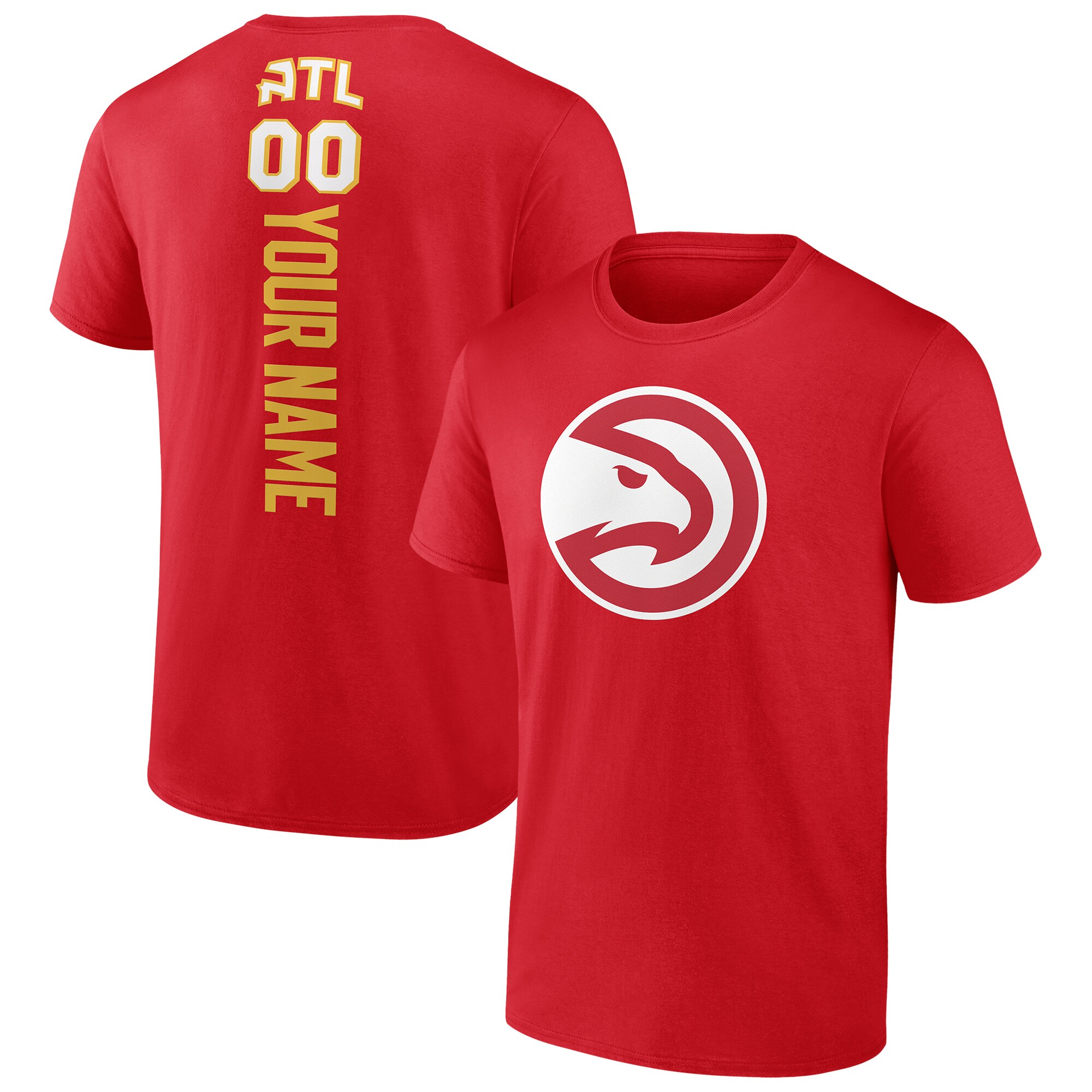 mens atlanta hawks red playmaker personalized name  number t-shirt – Genuine NBA Hats & Jerseys for Fans