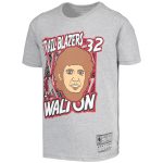 youth portland trail blazers bill walton mitchell  ness gray hardwood classics king of the court player t-shirt – Genuine NBA Hats & Jerseys for Fans