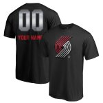 mens portland trail blazers black midnight mascot personalized name  number t-shirt – Genuine NBA Hats & Jerseys for Fans
