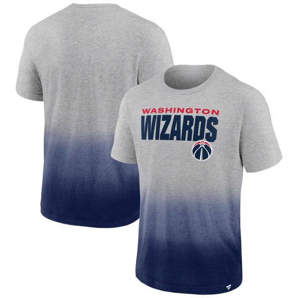 mens washington wizards fanatics heathered graynavy board crasher dip-dye t-shirt – Genuine NBA Hats & Jerseys for Fans