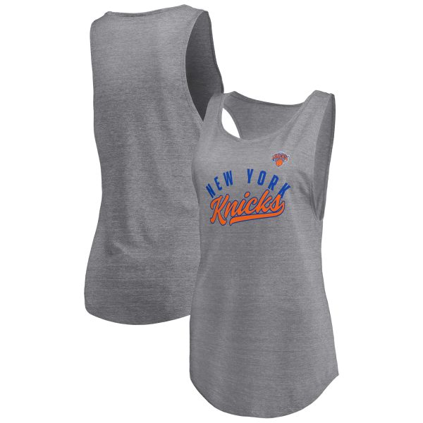 womens new york knicks fanatics heathered gray quality time open scoop neck tri-blend tank top – Genuine NBA Hats & Jerseys for Fans