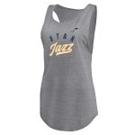 womens utah jazz fanatics heathered gray quality time open scoop neck tri-blend tank top – Genuine NBA Hats & Jerseys for Fans
