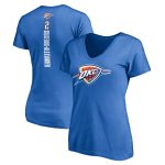 womens oklahoma city thunder shai gilgeous-alexander blue playmaker name  number v-neck t-shirt – Genuine NBA Hats & Jerseys for Fans