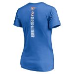 womens oklahoma city thunder shai gilgeous-alexander blue playmaker name  number v-neck t-shirt – Genuine NBA Hats & Jerseys for Fans