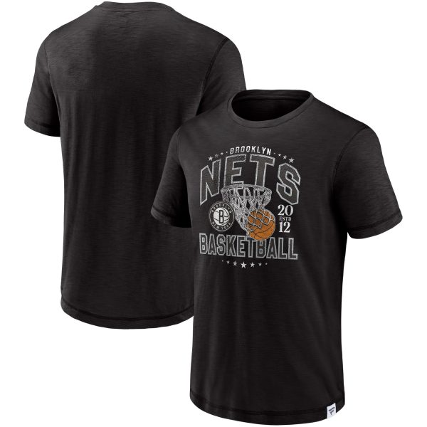 mens brooklyn nets fanatics black reinforce true classics vintage slub t-shirt – Genuine NBA Hats & Jerseys for Fans