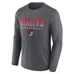 mens portland trail blazers fanatics heathered charcoal where legends play iconic practice long sleeve t-shirt – Genuine NBA Hats & Jerseys for Fans