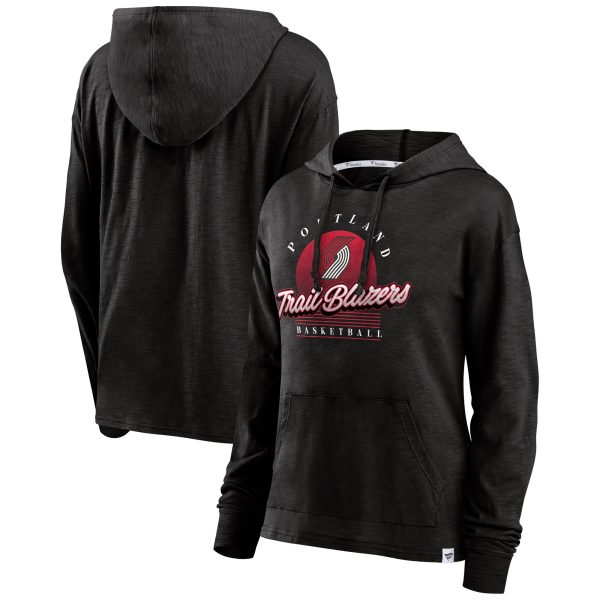 womens portland trail blazers fanatics black full steam slub hoodie t-shirt – Genuine NBA Hats & Jerseys for Fans