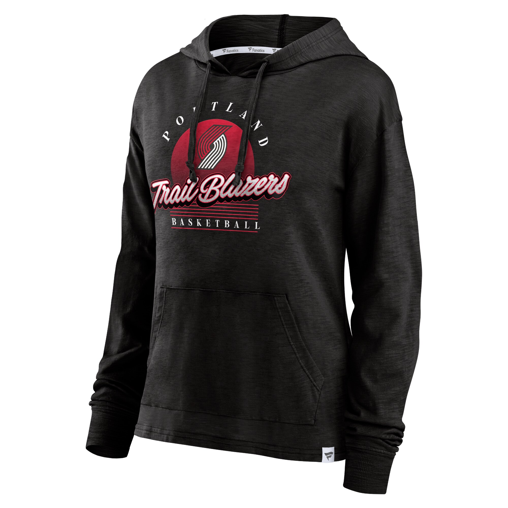 womens portland trail blazers fanatics black full steam slub hoodie t-shirt – Genuine NBA Hats & Jerseys for Fans