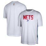 mens brooklyn nets nike white hardwood classics pregame warmup shooting performance t-shirt – Genuine NBA Hats & Jerseys for Fans