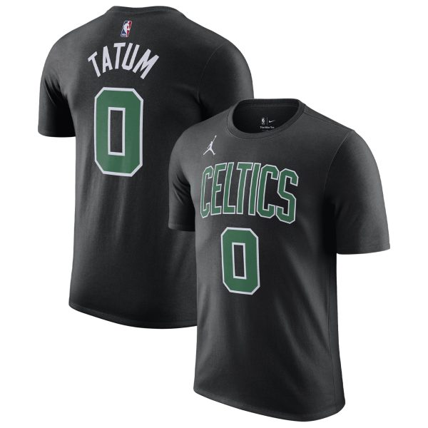 mens boston celtics jayson tatum jordan brand black 202223 statement edition name  number t-shirt – Genuine NBA Hats & Jerseys for Fans