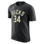 mens milwaukee bucks giannis antetokounmpo jordan brand black 202223 statement edition name  number t-shirt – Genuine NBA Hats & Jerseys for Fans