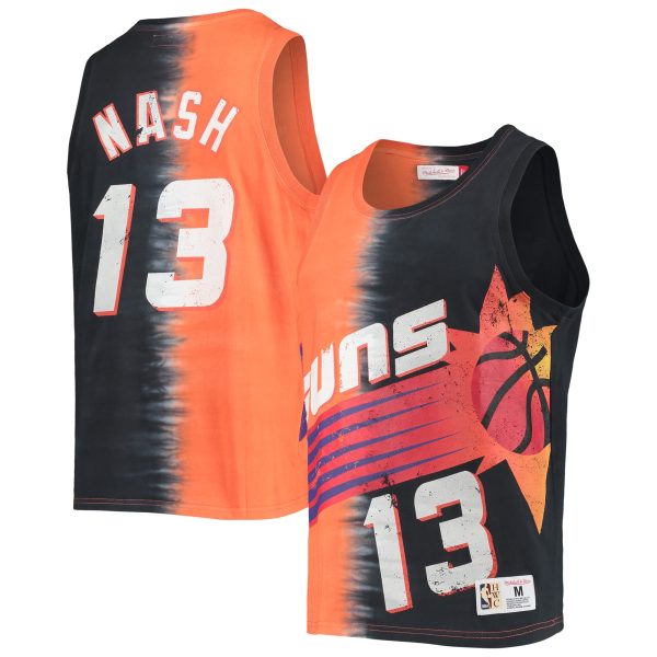mens phoenix suns steve nash mitchell  ness orangeblack hardwood classics tie-dye name  number tank top – Genuine NBA Hats & Jerseys for Fans