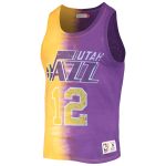 mens utah jazz john stockton mitchell  ness goldpurple hardwood classics tie-dye name  number tank top – Genuine NBA Hats & Jerseys for Fans