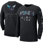 mens charlotte hornets jordan brand black essential air traffic control long sleeve t-shirt – Genuine NBA Hats & Jerseys for Fans