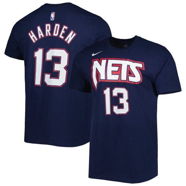 mens brooklyn nets james harden nike navy 202122 city edition name  number t-shirt – Genuine NBA Hats & Jerseys for Fans