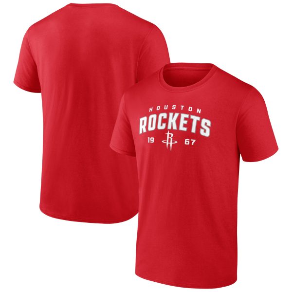 mens houston rockets red rebel logo t-shirt – Genuine NBA Hats & Jerseys for Fans