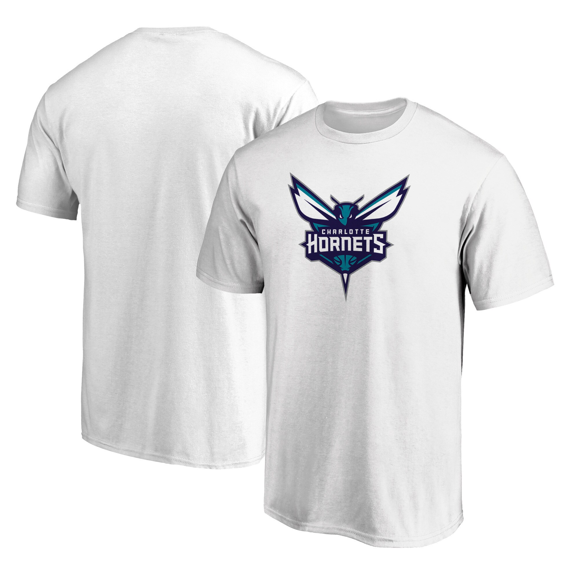 mens charlotte hornets white logo t-shirt – Genuine NBA Hats & Jerseys for Fans