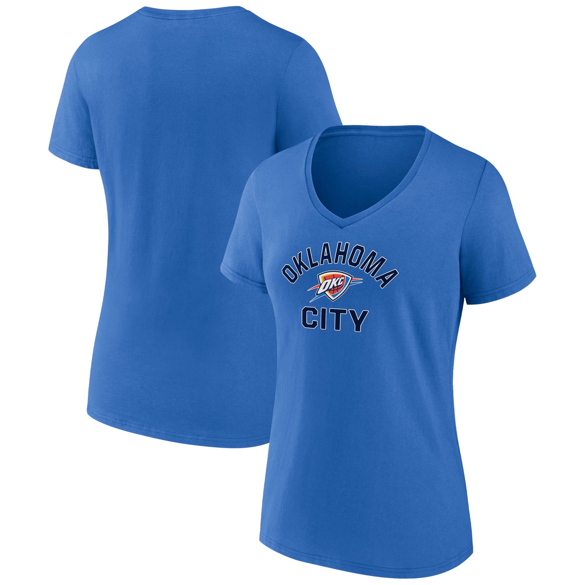 womens oklahoma city thunder blue overtime team v-neck t-shirt – Genuine NBA Hats & Jerseys for Fans