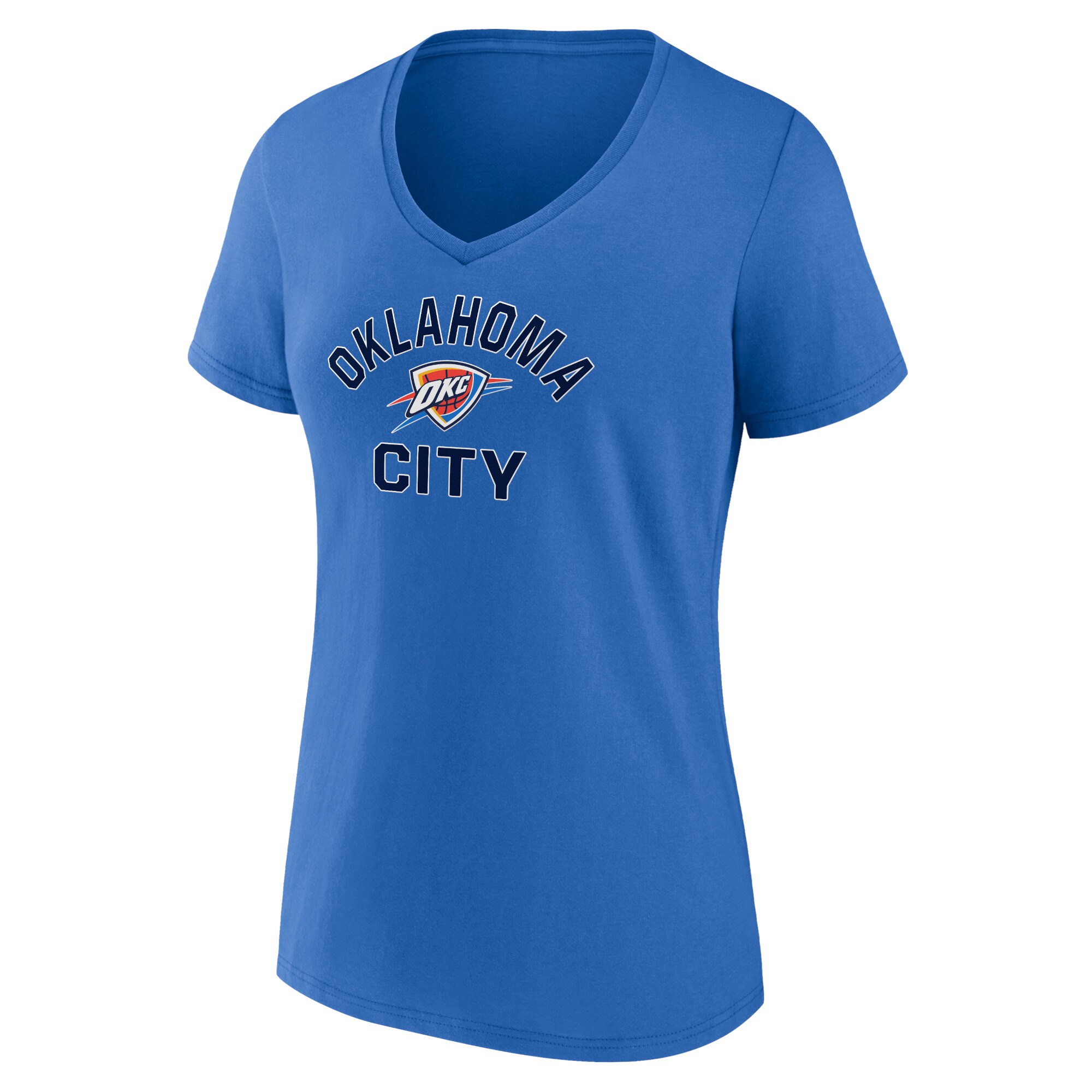 womens oklahoma city thunder blue overtime team v-neck t-shirt – Genuine NBA Hats & Jerseys for Fans