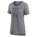 womens detroit pistons heather gray heritage tri-blend t-shirt – Genuine NBA Hats & Jerseys for Fans